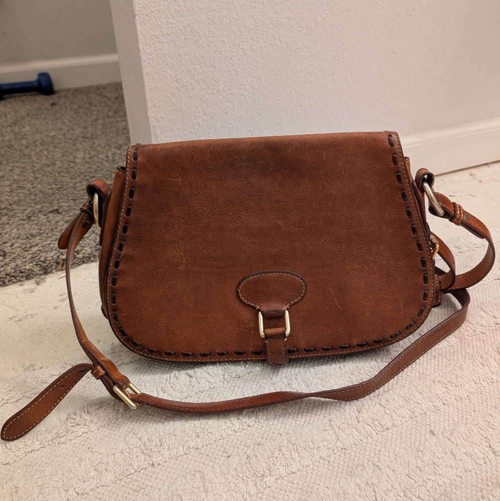 Dooney & Bourke Florentine Saddle Bag in Brown Leather